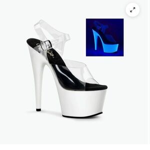 Womens Pleaser heels white 7”